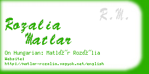 rozalia matlar business card